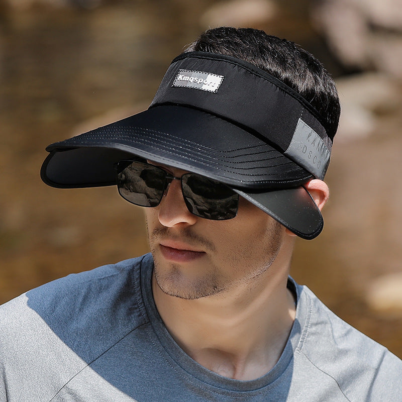Summer New Outdoor Empty Top Hat UV Sunscreen Sun Hat Widened Brim Function Sun Hat Men And Women With The Same Style